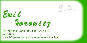 emil horowitz business card
